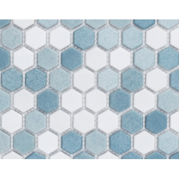 Glass mosaic tile floor decoration